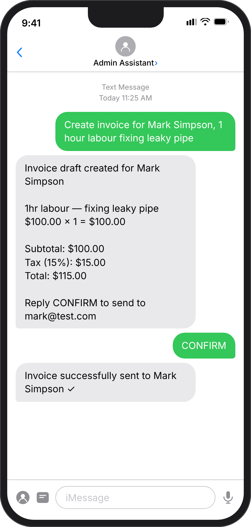 Customer receives a polished invoice automatically after job completion